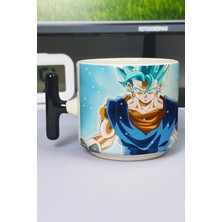 Zipzap Dragon Ball Anime Baskılı Seramik Lüks Kupa (1 Adet) T Şeklinde Özel Siyah Kulp Dalga Kulp V4T