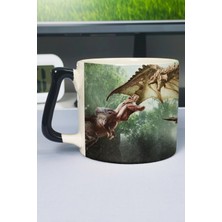 Zipzap Monster Hunter: World Baskılı Seramik Lüks Kupa (1 Adet) Özel Siyah Kulp Dalga Kulp V4D