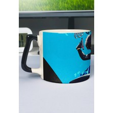Zipzap Persona 3 Baskılı Seramik Lüks Kupa (1 Adet) Özel Siyah Kulp Dalga Kulp V3D