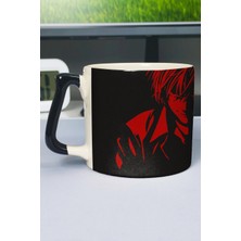 Zipzap Death Note Anime Baskılı Seramik Lüks Kupa (1 Adet) Özel Siyah Kulp Dalga Kulp V2D