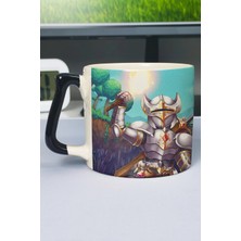 Zipzap Terraria Baskılı Seramik Lüks Kupa (1 Adet) Özel Siyah Kulp Dalga Kulp V2D