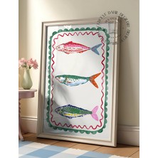 Des Vu Print Balık Temalı Çerçevesiz Poster, Pinterest Balık Temalı Poster