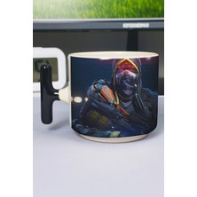 Zipzap Killzone Baskılı Seramik Lüks Kupa (1 Adet) T Şeklinde Özel Siyah Kulp Dalga Kulp V5T