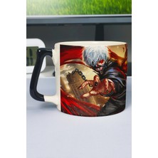 Zipzap Tokyo Ghoul Anime Baskılı Seramik Lüks Kupa (1 Adet) Özel Siyah Kulp Dalga Kulp V4D