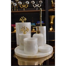 Empressco 7'li Beyaz Mermer Banyo Seti, Şık ve Fonksiyonel Tasarım
