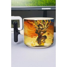 Zipzap Gaming Genshin Impact Baskılı Seramik Lüks Kupa (1 Adet) T Şeklinde Özel Siyah Kulp Dalga Kulp V5T