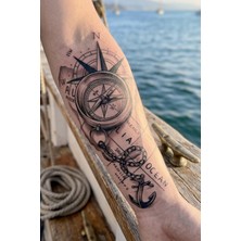 BP Tattoo Pusula, Harita ve Çapa Temalı Gerçekçi Geçici Dövme