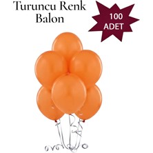 Lotus Party Pastel Turuncu Renk Balon - Turuncu Renk Balon 10 Adet