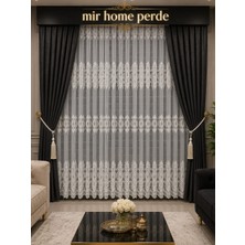 Mir Perde Perde Elegance Tül Borde Tül Perde 1/3 Pileli Desen Arası Bosluklu Tül