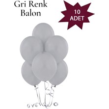 Lotus Party Pastel Gri Renk Balon - Gri Renk Balon 10 Adet