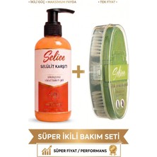Seliee Fırça + Jel 2'li Ergonomik Doğal At Kılı Kan Dolaşımı Hızlandırıcı Selülit Fırçası - Detoks Etkili Masaj Fırçası + Özel Kutulu
