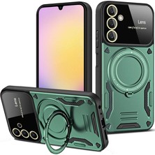 Drop Tedarik Samsung Galaxy A15 4g Kılıf Joy Lens Standlı Kapak - Koyu Yeşil