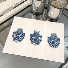 Bleu Blanc Vazo Kapaksız Sunum Peçetesi 16'lı