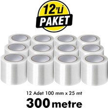 Unitape Uni Tape Uv Katkılı Şeffaf Sera Tamir Bandı 12 ADET100 mm x 25 mt - Pe Sera Naylonu Bandı