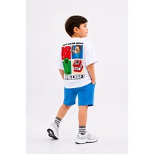 DoaMini Erkek Çocuk Pamuklu Baskılı T-Shirt ve Şort Takım