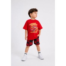 DoaMini Erkek Çocuk Pamuklu Baskılı T-Shirt ve Şort Takım