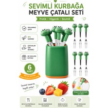 Jojobebek Figürlü Meyve Çatalı Seti 6'lı Paslanmaz Çelik Mini Tatlı Meyve Atıştırmalık Çatalı