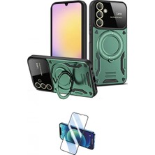 Marsilyan™- Galaxy A25 5g Kılıf Kıvılcım Modern Serisi - Siyah 3D Antistatik Cam Ekran Koruyucu