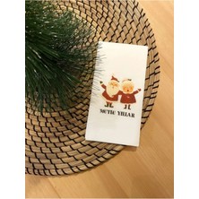 Yeni Yıl Noel Çifti Baskılı Sunum Peçetesi 16'lı