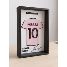 Riva Self Lionel Messi Inter Miami 3D Duvar Tablosu - 10 Numara Imzalı Dekoratif Çerçeve