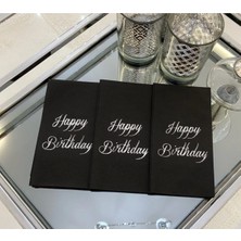 Gümüş Yaldızlı Happy Birthday Sunum Peçtesi 16LI