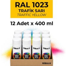 Sibax Akrilik Sprey Boya Trafik Sarı 12’li Paket - 400 ml x 12 Adet