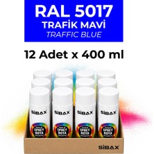 Sibax Akrilik Sprey Boya Parlak Boncuk Mavi 12’li Paket 400 ml x 12 Adet