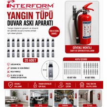 İnterform Interform Yangın Tüpü Askı Aparatı Metal 20'li Set Vida Dübel Dahil