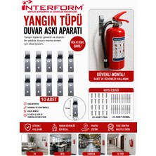 İnterform Interform Yangın Tüpü Metal Askı Aparatı Metal 10'lu Set Vida Dübel Dahil