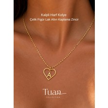 Tuan Collection Kalp Içerisinde Harf Kolye Kişiye Özel Harfli Kalp Kolye Çelik Figür Lak Zincir