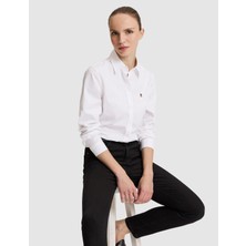 Pierre Cardin Kadın Beyaz Slim Fit Pamuklu Basic Gömlek 50328627-VR013