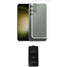 Marsilyan™- Galaxy S24 Plus Kılıf Zirve Doku - Siyah 6d Antistatik Mat Seramik Hayalet Nano Ekran Koruyucu