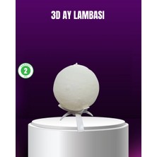 Astraltech Şarjlı 3D Baskılı 16 Renk Ay Lambası  Stand