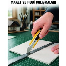 Astraltech 5 Adet Metal Falçata Seti Ergonomik Saplı Çelik Maket Bıçağı Koli Ambalaj Pvc Kesi
