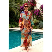 Mayo Üzerine Tek Pareo Kimono 1925-156 Bej