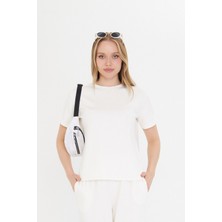 Thiff Gymwear Kadın Modal Kumaş Kısa Kolu Basic Tişört