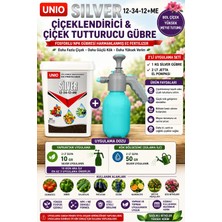 UNIO SILVER 12-34-12+ME Fosforlu Yaprak ve Toprak Gübresi 1 Kg + JETTA 2 Lt El Pompası 2'li Uygulama Seti | Çiçeklendirici ve Çiçek Tutturucu Gübre