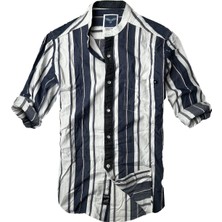 Alaska The Last Frontier Slim Fit %100 Pamuk Kumaş Hakim Yaka Uzun Kol Gömlek-kalın Laci Çizgi--
