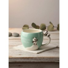 Tohana 3d Hayvanlı Kulplu Seramik Kupa 460 Ml Bebe Mavi Renkli