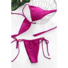 No 35 Concept Kadın Fuşya Yandan Bağlamalı Tangalı Üçgen Bikini Mayo Takımı – Modern, Konforlu ve Günlük Kombinlere Uygun