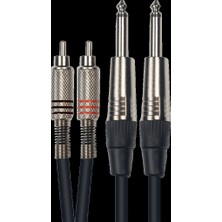 Mykablo 2x 6.3 mm Mono to 2x RCA Ses Kablosu 2 Metre