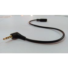 Mykablo 3.5 mm Stereo 4 Boğumlu (TRRS) 90 Derece Uzatma Kablosu 20 cm