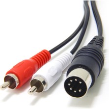 Mykablo RCA Kablo - 7 Pin Din Erkek - 2x RCA Erkek - 1.5 Metre