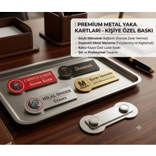 Yaka Kartı Metal Kişiye Özel Baskılı 5 Adet (Klinik-Eczane-Cafe-Okul)