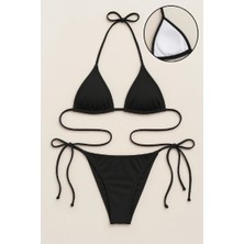 No 35 Concept Kadın Siyah Yandan ve Boyundan Bağlamalı Bikini Mayo Takımı – Modern, Konforlu ve Günlük Kombinlere Uygun