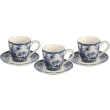 LuckyArt Lucky Art Florantıne 6lı Kahve Fincanı Set Mavi