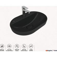 Kale Zero 2.0 60X40 cm Siyah Yarı Gömme Oval Lavabo