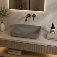 Kale Zero 2.0 60X40 cm Mat Antrasit-Gri Dikdörtgen Çanak Lavabo