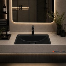 Kale Zero 2.0 60X40 cm Siyah Yarı Gömme Dikdörtgen Lavabo