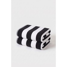 Xjim 2'li %100 Pamuk Büyük Boy Yumuşak Hızlı Kuruyan Çizgili Plaj Deniz Banyo Havlusu Unisex 75X150